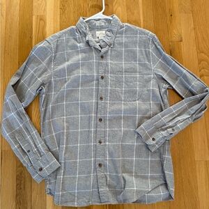 J.Crew men's gray windowpane brushed twill slim long sleeve button-up shirt L